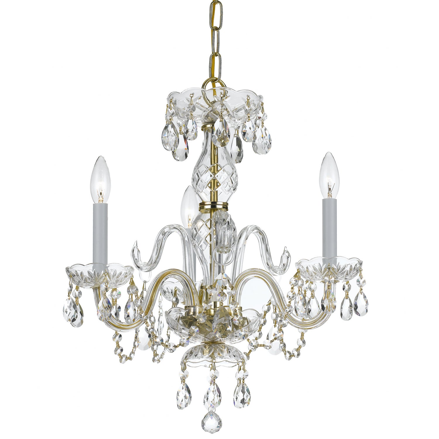 Crystorama - 5044-PB-CL-MWP - Three Light Mini Chandelier - Traditional Crystal - Polished Brass from Lighting & Bulbs Unlimited in Charlotte, NC