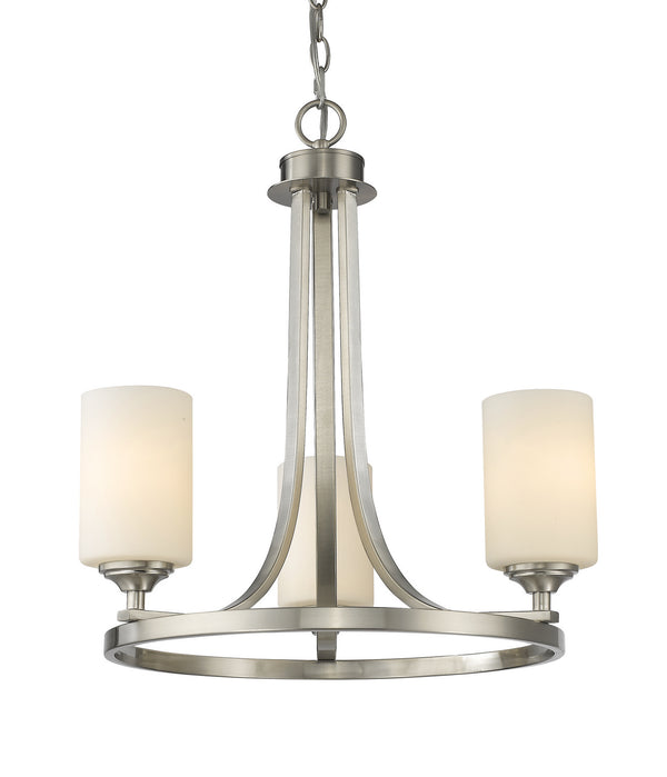 Z-Lite - 435-3BN - Three Light Chandelier - Bordeaux - Brushed Nickel from Lighting & Bulbs Unlimited in Charlotte, NC