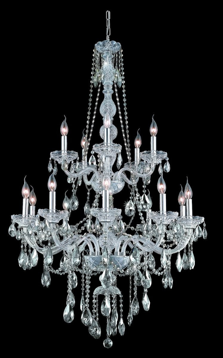 Elegant Lighting - 7915G33C/RC - 15 Light Chandelier - Verona - Chrome from Lighting & Bulbs Unlimited in Charlotte, NC