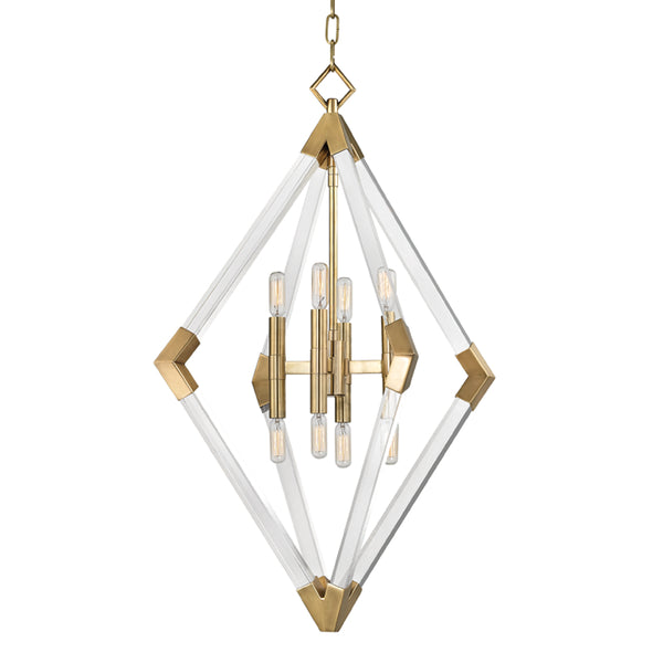 Hudson Valley - 4623-AGB - Eight Light Pendant - Lyons - Aged Brass from Lighting & Bulbs Unlimited in Charlotte, NC