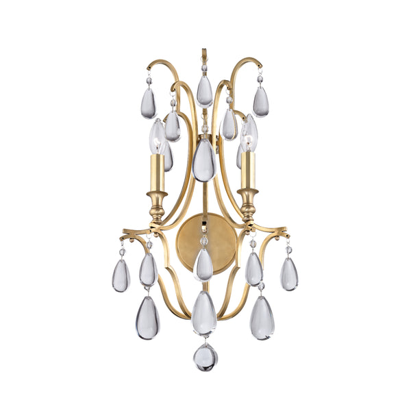 Hudson Valley - 9302-AGB - Two Light Wall Sconce - Crawford - Aged Brass from Lighting & Bulbs Unlimited in Charlotte, NC