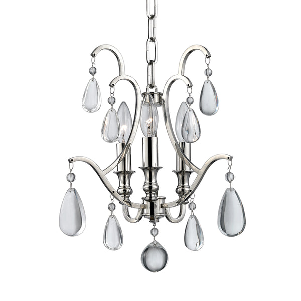 Hudson Valley - 9303-PN - Three Light Semi Flush Mount/Pendant - Crawford - Polished Nickel from Lighting & Bulbs Unlimited in Charlotte, NC