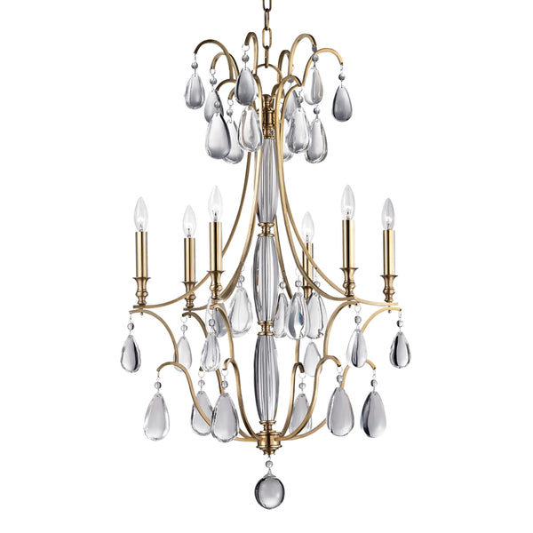 Hudson Valley - 9324-AGB - Six Light Chandelier - Crawford - Aged Brass from Lighting & Bulbs Unlimited in Charlotte, NC