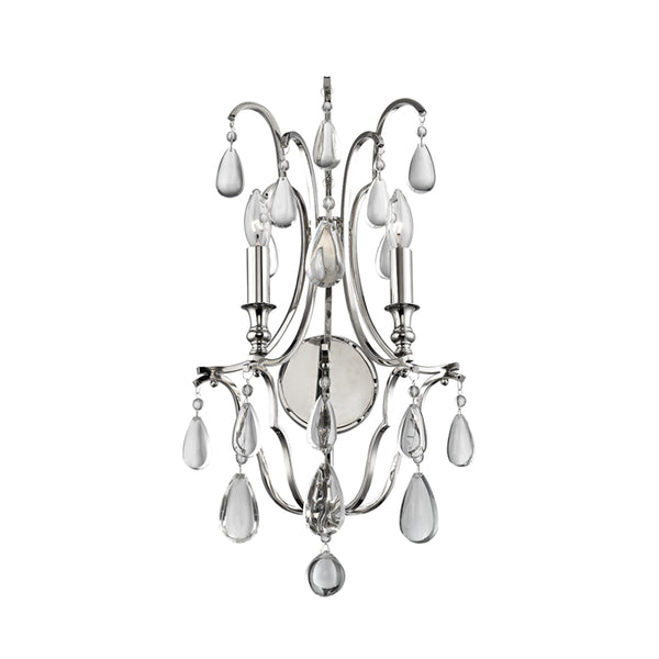 Hudson Valley - 9302-PN - Two Light Wall Sconce - Crawford - Polished Nickel from Lighting & Bulbs Unlimited in Charlotte, NC