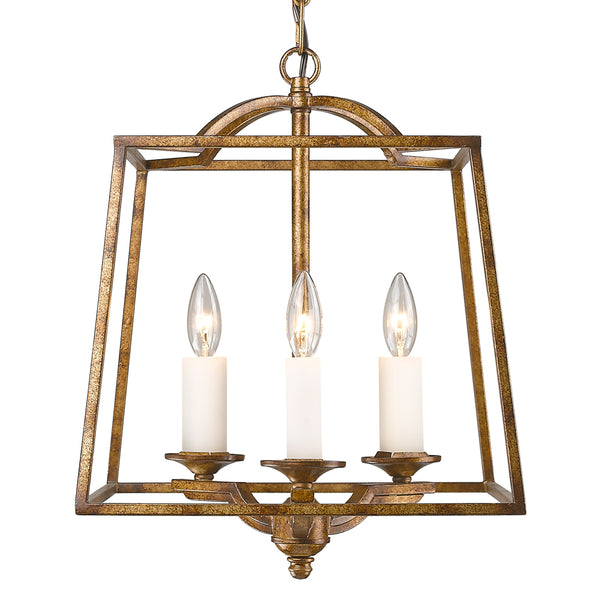 Golden - 3072-3P GG - Three Light Pendant - Athena - Grecian Gold from Lighting & Bulbs Unlimited in Charlotte, NC