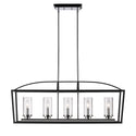 Golden - 4309-LP BLK-SD - Five Light Linear Pendant - Mercer - Matte Black from Lighting & Bulbs Unlimited in Charlotte, NC
