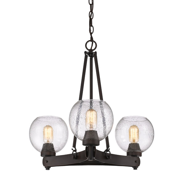 Golden - 4855-3 RBZ-SD - Three Light Chandelier - Galveston - Rubbed Bronze from Lighting & Bulbs Unlimited in Charlotte, NC