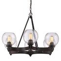 Six Light Chandelier from the Galveston Collection in Rubbed Bronze Finish by Golden