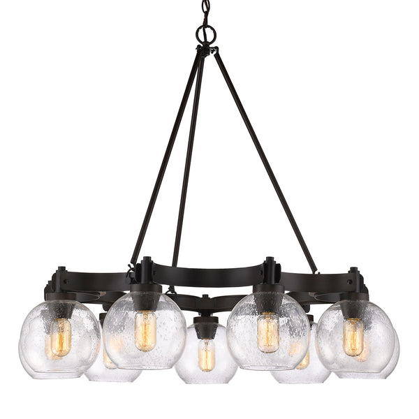 Six Light Chandelier from the Galveston Collection in Rubbed Bronze Finish by Golden