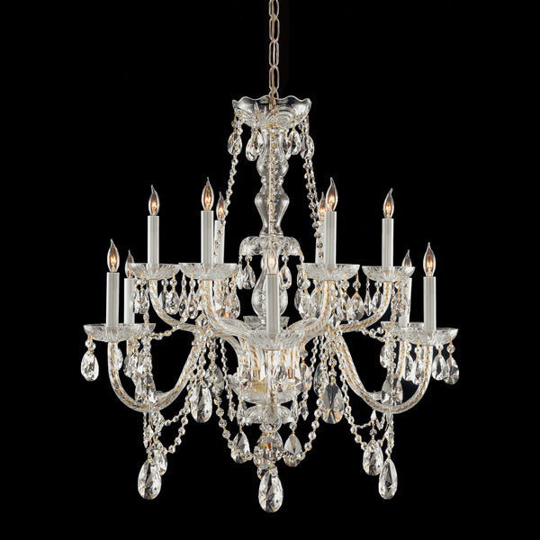 Crystorama - 1135-PB-CL-I - 12 Light Chandelier - Traditional Crystal - Polished Brass from Lighting & Bulbs Unlimited in Charlotte, NC