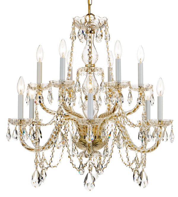 Crystorama - 1135-PB-CL-MWP - 12 Light Chandelier - Traditional Crystal - Polished Brass from Lighting & Bulbs Unlimited in Charlotte, NC