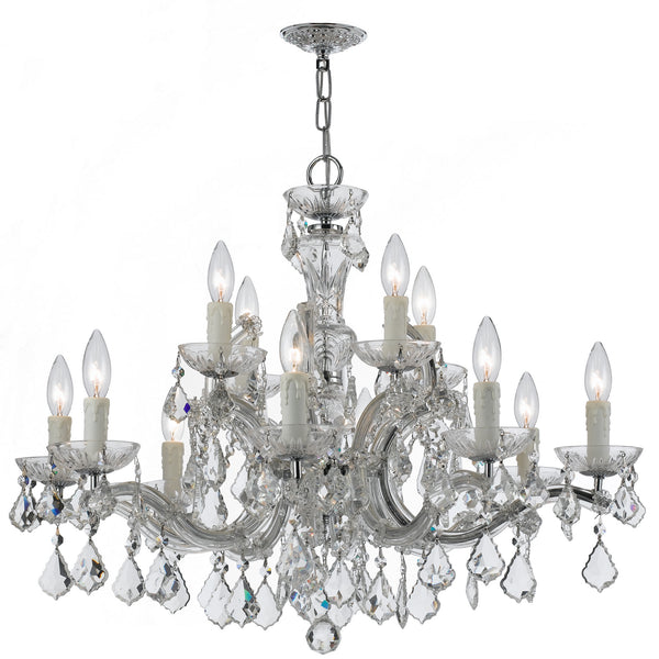 Crystorama - 4379-CH-CL-MWP - 12 Light Chandelier - Maria Theresa - Polished Chrome from Lighting & Bulbs Unlimited in Charlotte, NC