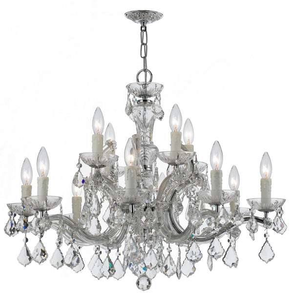 Crystorama - 4379-CH-CL-SAQ - 12 Light Chandelier - Maria Theresa - Polished Chrome from Lighting & Bulbs Unlimited in Charlotte, NC