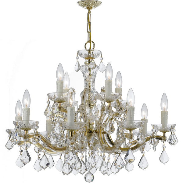 Crystorama - 4379-GD-CL-SAQ - 12 Light Chandelier - Maria Theresa - Gold from Lighting & Bulbs Unlimited in Charlotte, NC