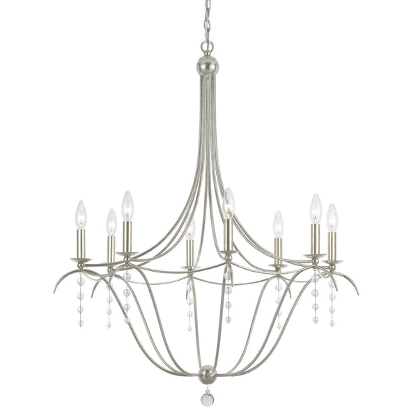 Crystorama - 438-SA - Eight Light Chandelier - Metro - Antique Silver from Lighting & Bulbs Unlimited in Charlotte, NC
