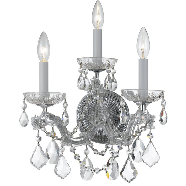 Crystorama - 4403-CH-CL-MWP - Three Light Wall Mount - Maria Theresa - Polished Chrome from Lighting & Bulbs Unlimited in Charlotte, NC