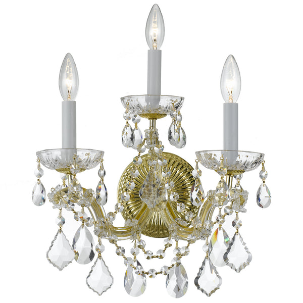 Crystorama - 4403-GD-CL-MWP - Three Light Wall Mount - Maria Theresa - Gold from Lighting & Bulbs Unlimited in Charlotte, NC