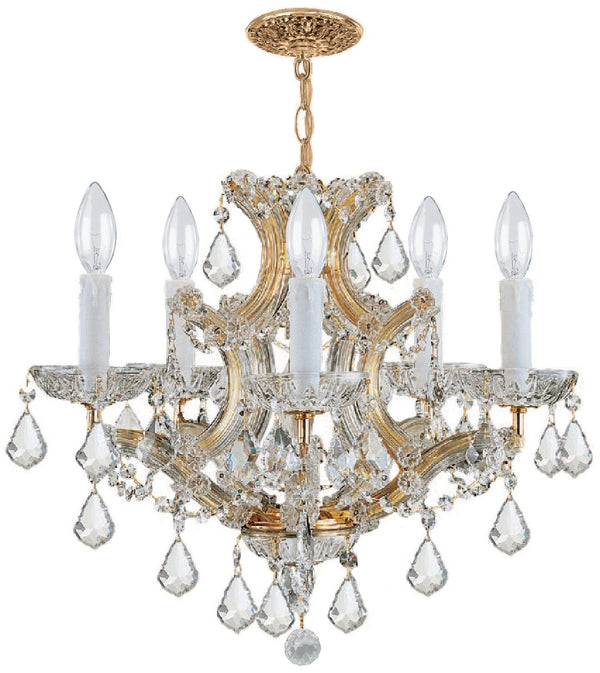 Crystorama - 4405-GD-CL-I - Six Light Mini Chandelier - Maria Theresa - Gold from Lighting & Bulbs Unlimited in Charlotte, NC
