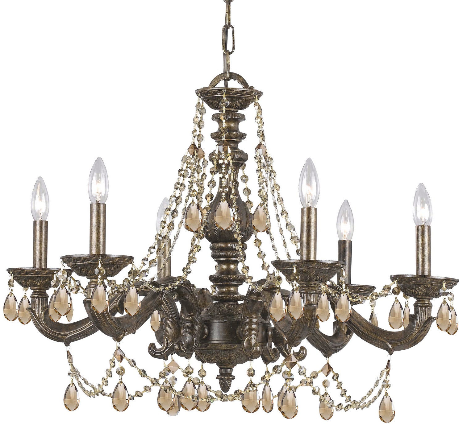 Crystorama - 5026-VB-GT-MWP - Six Light Chandelier - Paris Market - Venetian Bronze from Lighting & Bulbs Unlimited in Charlotte, NC