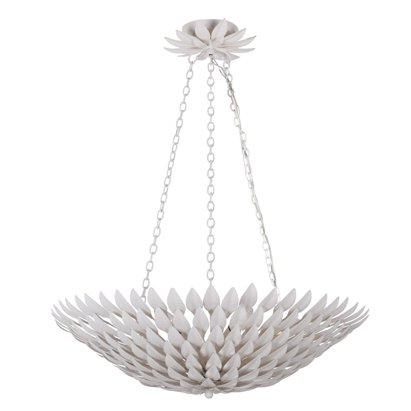 Crystorama - 517-MT - Six Light Chandelier - Broche - Matte White from Lighting & Bulbs Unlimited in Charlotte, NC
