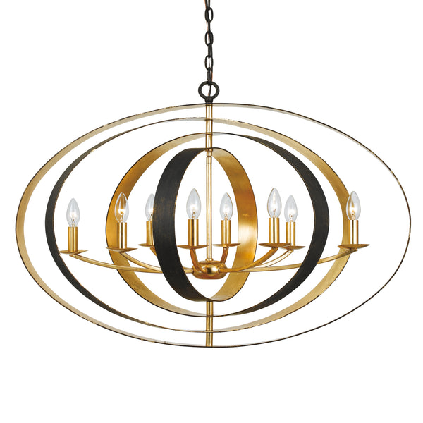 Crystorama - 588-EB-GA - Eight Light Chandelier - Luna - English Bronze / Antique Gold from Lighting & Bulbs Unlimited in Charlotte, NC