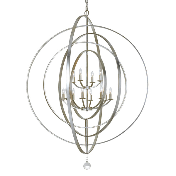 Crystorama - 590-SA - 12 Light Chandelier - Luna - Antique Silver from Lighting & Bulbs Unlimited in Charlotte, NC
