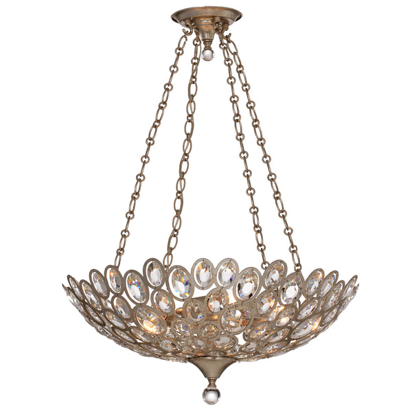 Crystorama - 7587-DT - Five Light Chandelier - Sterling - Distressed Twilight from Lighting & Bulbs Unlimited in Charlotte, NC