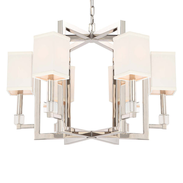 Crystorama - 8886-PN - Six Light Chandelier - Dixon - Polished Nickel from Lighting & Bulbs Unlimited in Charlotte, NC