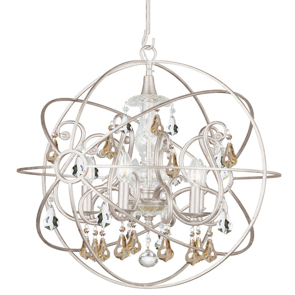 Crystorama - 9026-OS-GS-MWP - Five Light Chandelier - Solaris - Olde Silver from Lighting & Bulbs Unlimited in Charlotte, NC