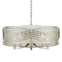 Five Light Chandelier from the Zara Collection in White Gold Finish by Golden