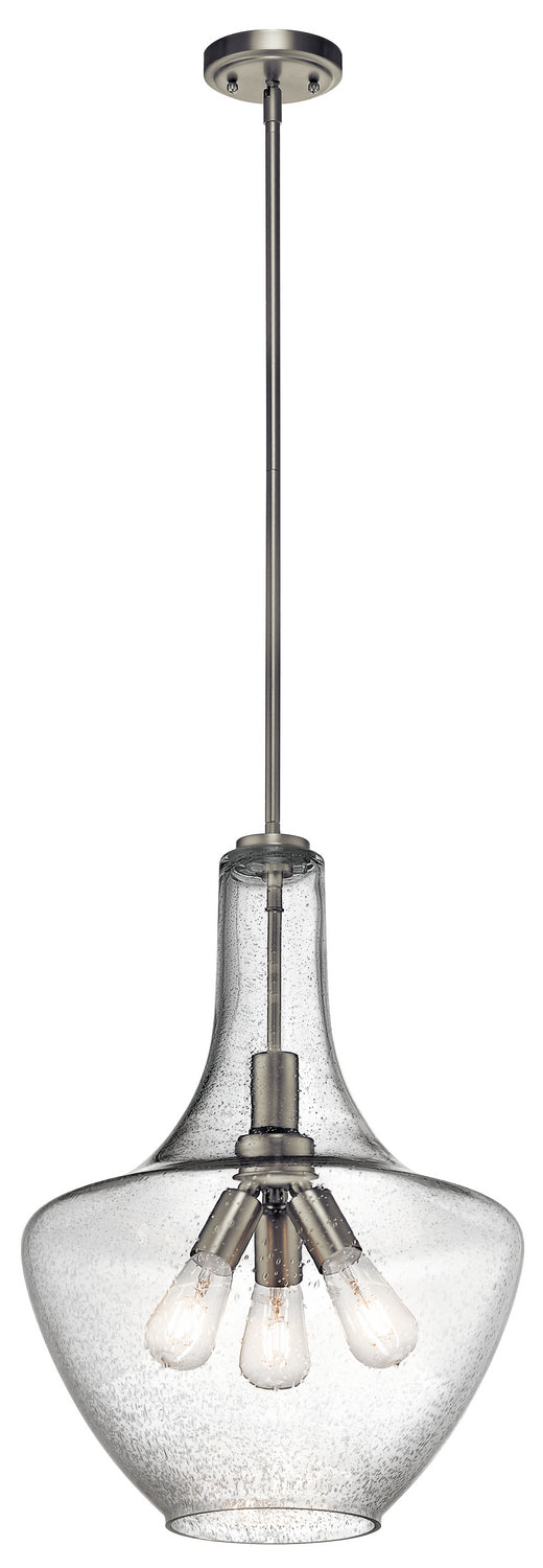 Kichler - 42190NI - Three Light Pendant - Everly - Brushed Nickel from Lighting & Bulbs Unlimited in Charlotte, NC