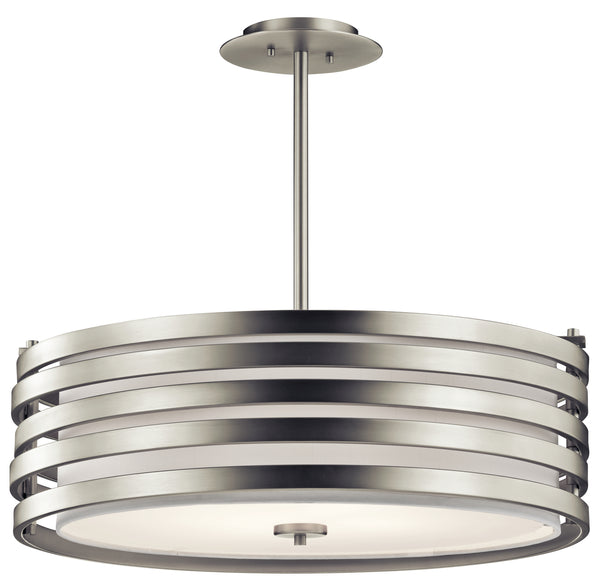 Kichler - 43390NI - Four Light Pendant - Roswell - Brushed Nickel from Lighting & Bulbs Unlimited in Charlotte, NC