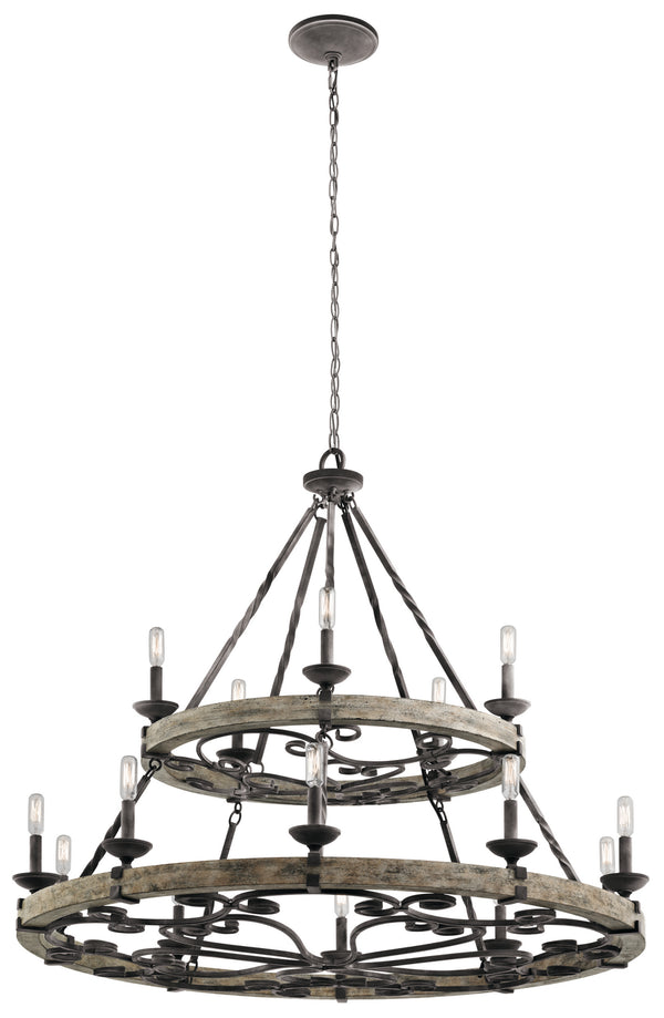 Kichler - 43826WZC - 15 Light Chandelier - Taulbee - Weathered Zinc from Lighting & Bulbs Unlimited in Charlotte, NC