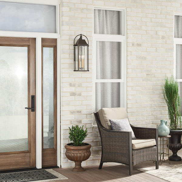Three Light Outdoor Wall Mount from the Harbor Row Collection in Olde Bronze Finish by Kichler