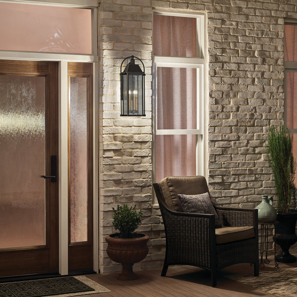 Three Light Outdoor Wall Mount from the Harbor Row Collection in Olde Bronze Finish by Kichler