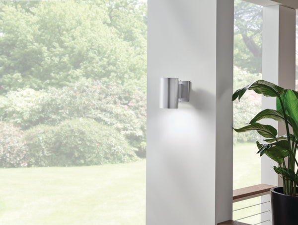 One Light Outdoor Wall Mount from the No Family Collection in Brushed Aluminum Finish by Kichler