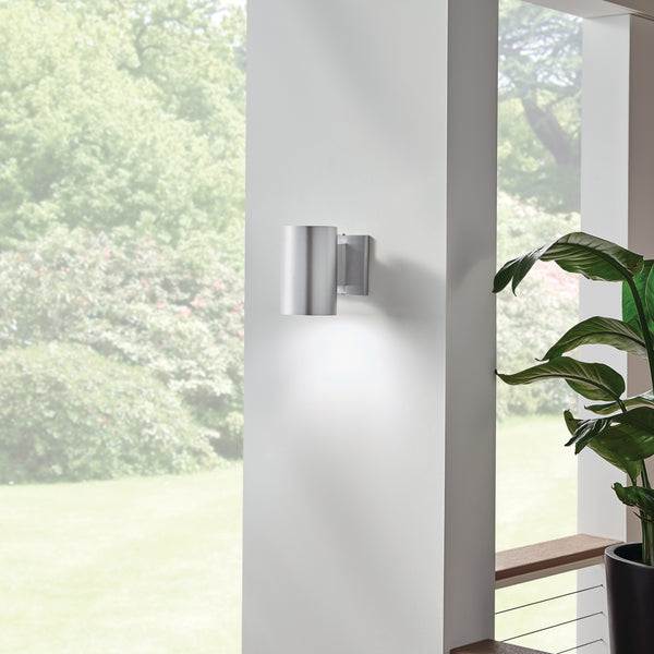 One Light Outdoor Wall Mount from the No Family Collection in Brushed Aluminum Finish by Kichler