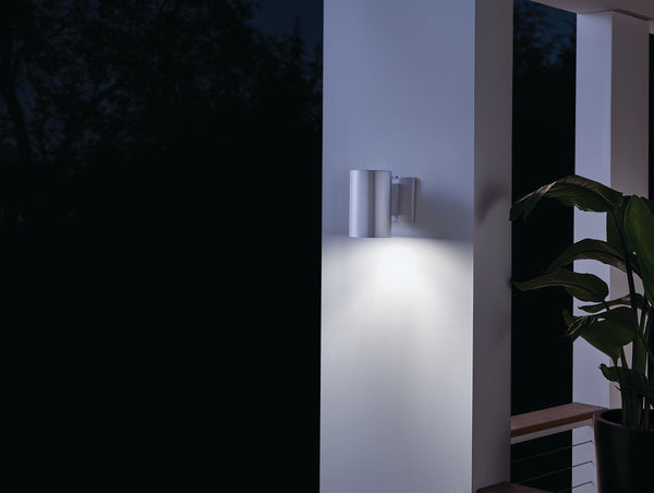 One Light Outdoor Wall Mount from the No Family Collection in Brushed Aluminum Finish by Kichler