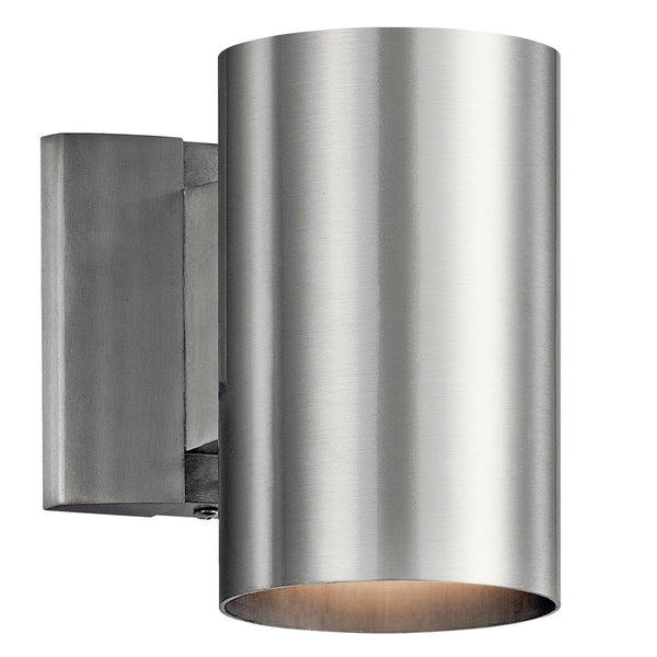 One Light Outdoor Wall Mount from the No Family Collection in Brushed Aluminum Finish by Kichler