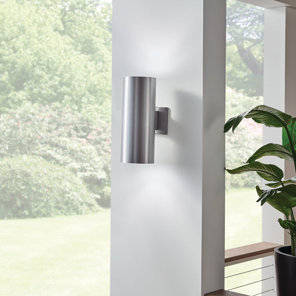 Two Light Outdoor Wall Mount from the No Family Collection in Brushed Aluminum Finish by Kichler