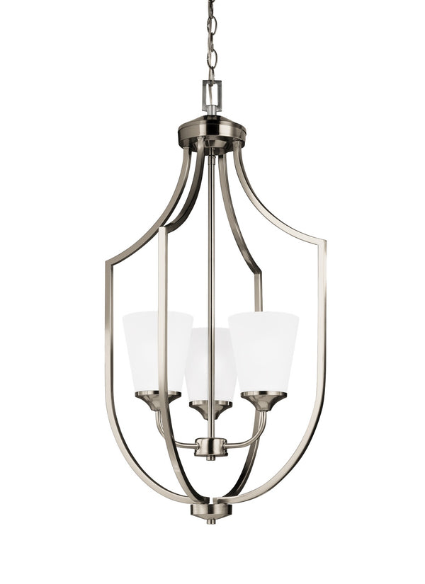 Generation Lighting - 5224503-962 - Three Light Hall / Foyer Pendant - Hanford - Brushed Nickel from Lighting & Bulbs Unlimited in Charlotte, NC
