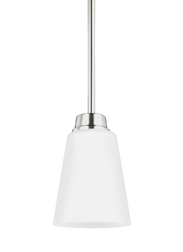 Generation Lighting - 6115201-962 - One Light Mini-Pendant - Kerrville - Brushed Nickel from Lighting & Bulbs Unlimited in Charlotte, NC