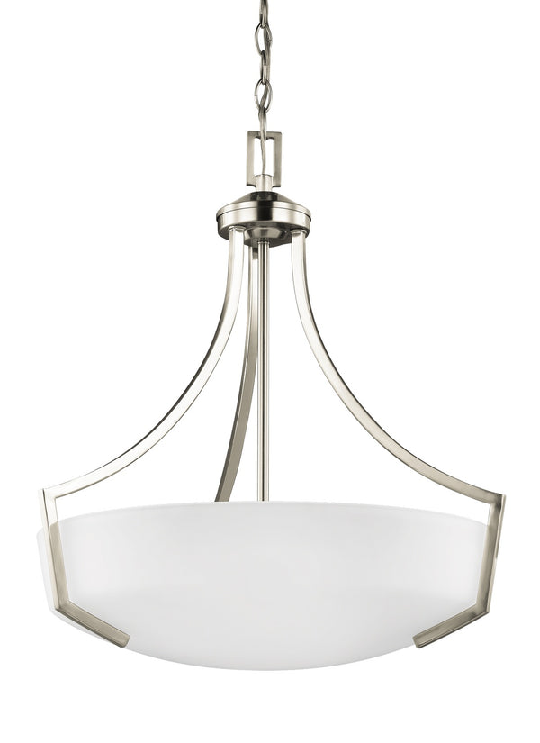 Generation Lighting - 6624503-962 - Three Light Pendant - Hanford - Brushed Nickel from Lighting & Bulbs Unlimited in Charlotte, NC