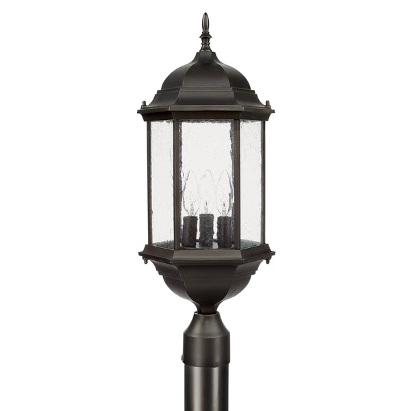 Capital Lighting - 9837OB - Three Light Outdoor Post Lantern - Main Street - Old Bronze from Lighting & Bulbs Unlimited in Charlotte, NC