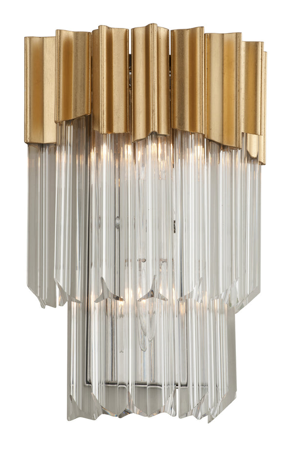 Corbett Lighting - 220-12-GL/SS - Two Light Wall Sconce - Charisma - Gold Leaf W Polished Stainless from Lighting & Bulbs Unlimited in Charlotte, NC