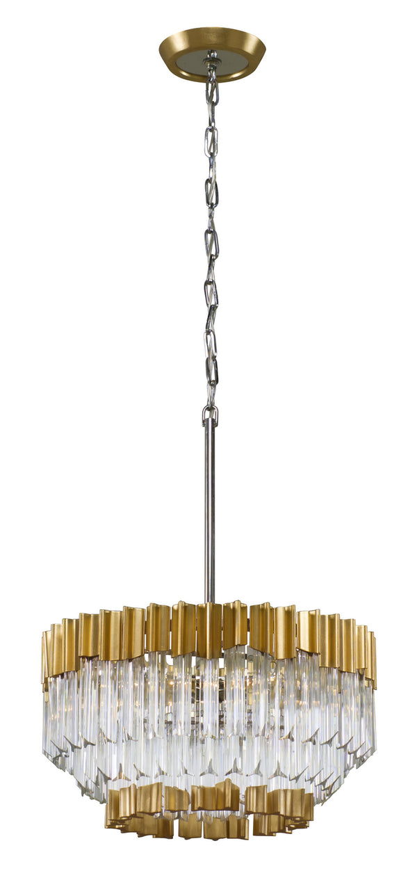 Corbett Lighting - 220-42 - Five Light Pendant - Charisma - Gold Leaf W Polished Stainless from Lighting & Bulbs Unlimited in Charlotte, NC