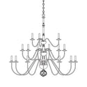 21 Light Chandelier from the Ball Basket Collection by Hubbardton Forge