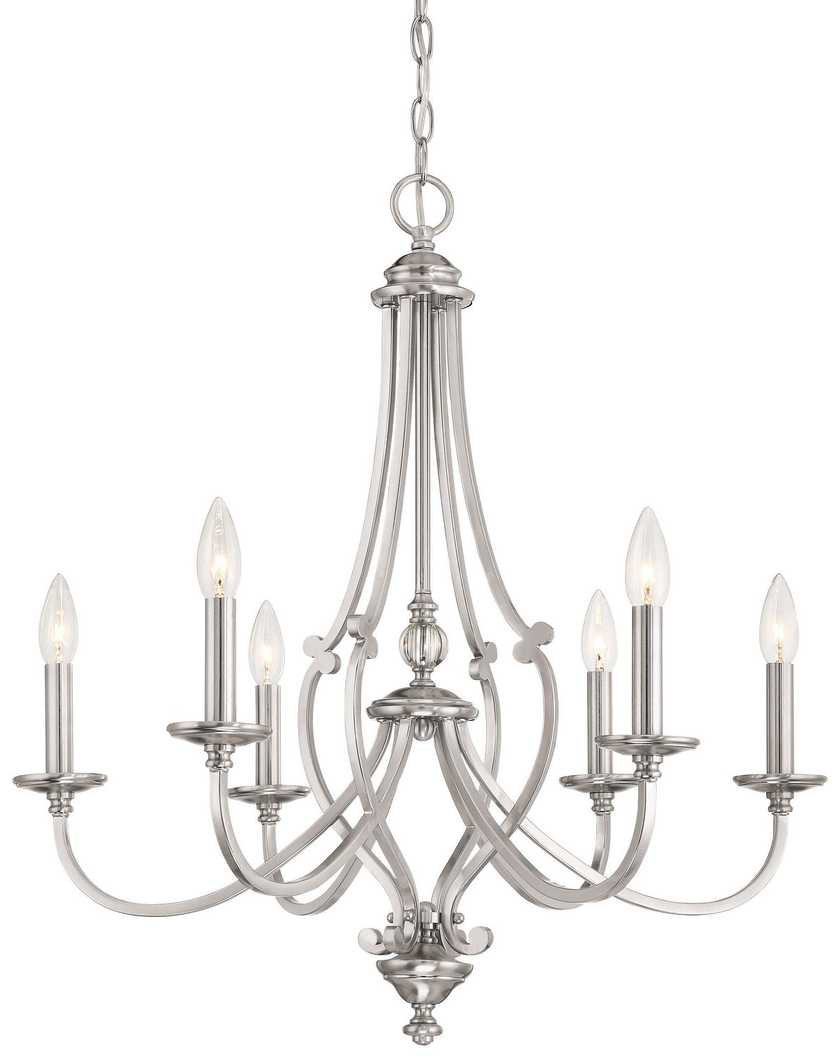 Minka-Lavery - 3336-84 - Six Light Chandelier - Savannah Row - Brushed Nickel from Lighting & Bulbs Unlimited in Charlotte, NC