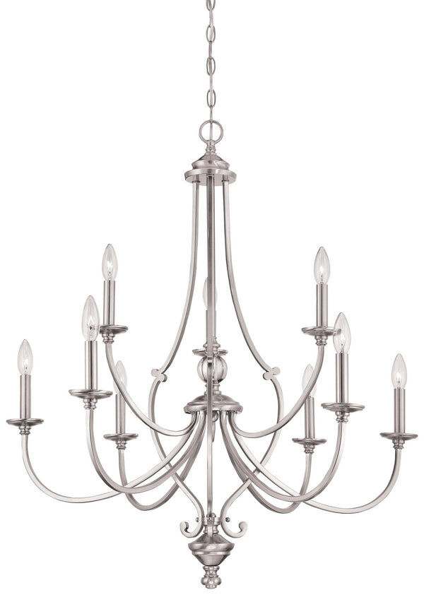 Minka-Lavery - 3339-84 - Nine Light Chandelier - Savannah Row - Brushed Nickel from Lighting & Bulbs Unlimited in Charlotte, NC
