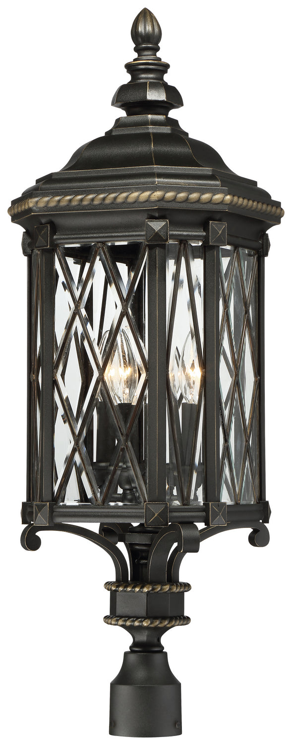 Minka-Lavery - 9326-585 - Four Light Post Mount - Bexley Manor - Coal W/Gold Highlights from Lighting & Bulbs Unlimited in Charlotte, NC